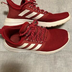 Adidas Cloud Comfort Burgundy Red Shoes with White Accents
